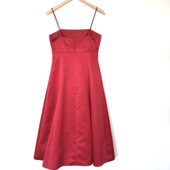 David’s Bridal Red Satin Formal Dress - Picture 4 of 7